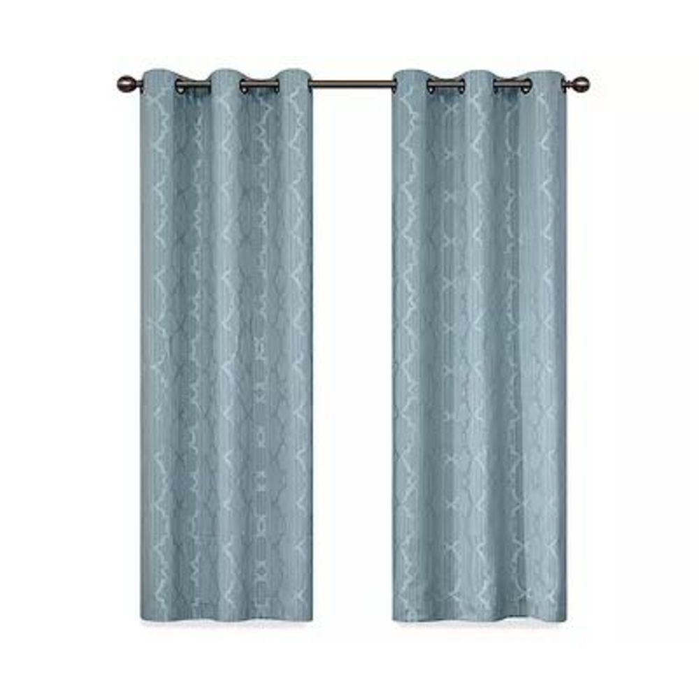 NEW!! Eclipse Hazel Geo Harbor Blackout Grommet Curtain Panel Geometric - Picture 2 of 15